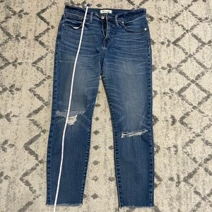 Madewell 29 9” High Rise Skinny Cropped Jeans